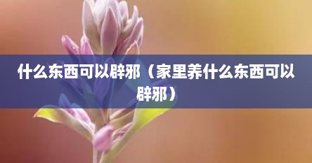 什么东西可以辟邪（家里养什么东西可以辟邪）