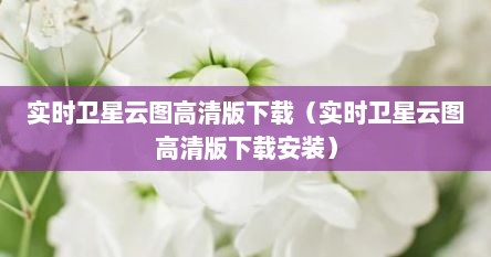 实时卫星云图高清版下载（实时卫星云图高清版下载安装）
