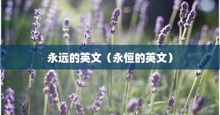 永远的英文（永恒的英文）