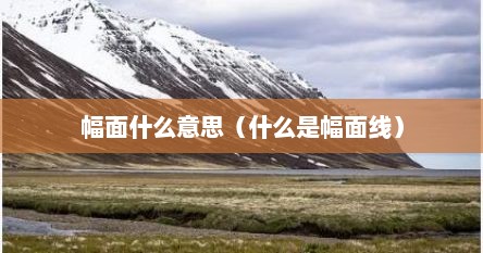 幅面什么意思（什么是幅面线）
