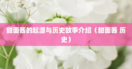 甜面酱的起源与历史故事介绍（甜面酱 历史）