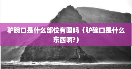 驴碗口是什么部位有图吗（驴碗口是什么东西啊?）