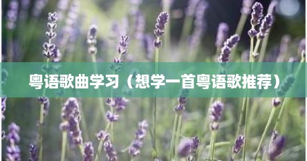 粤语歌曲学习（想学一首粤语歌推荐）