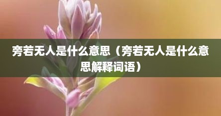 旁若无人是什么意思（旁若无人是什么意思解释词语）