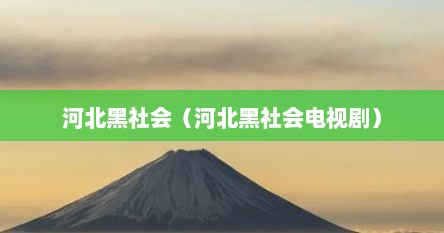 河北黑帮电视剧（河北黑社会十大案件）