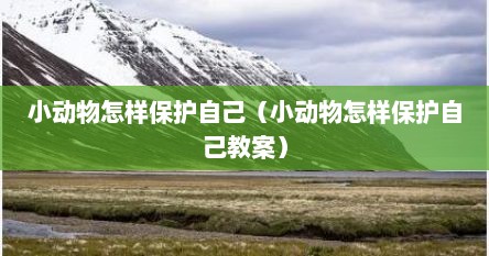 小动物怎样保护自己（小动物怎样保护自己教案）