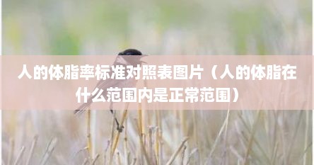 人的体脂率标准对照表图片（人的体脂在什么范围内是正常范围）