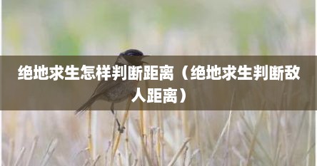 绝地求生怎样判断距离（绝地求生判断敌人距离）