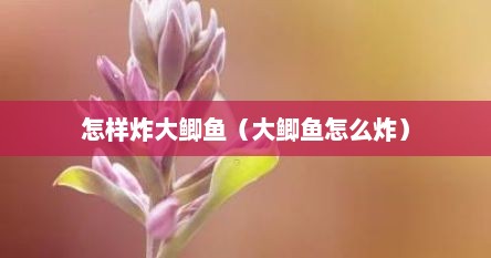 怎样炸大鲫鱼（大鲫鱼怎么炸）