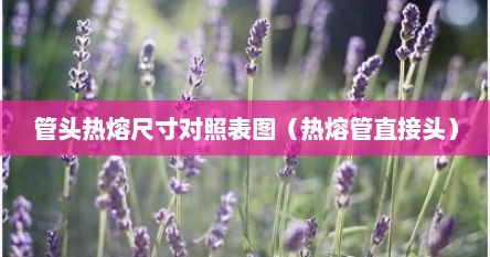 管头热熔尺寸对照表图（热熔管直接头）
