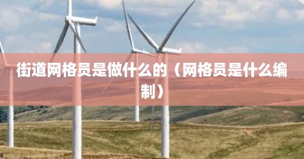 街道网格员是做什么的(网格员是什么编制)