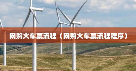 网购火车票流程（网购火车票流程程序）