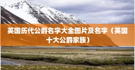 英国历代公爵名字大全图片及名字（英国十大公爵家族）