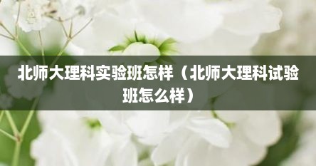 北师大理科实验班怎样（北师大理科试验班怎么样）