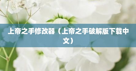 上帝之手修改器（上帝之手破解版下载中文）