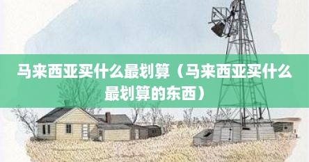 马来西亚买什么最划算（马来西亚买什么最划算的东西）