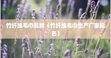 竹纤维毛巾品牌（竹纤维毛巾生产厂家排名）