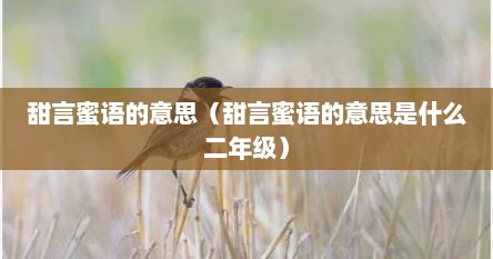 甜言蜜语的意思（甜言蜜语的意思是什么二年级）