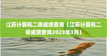 江苏计算机二级成绩查询（江苏计算机二级成绩查询2023年3月）