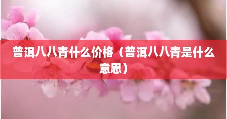普洱八八青什么价格（普洱八八青是什么意思）