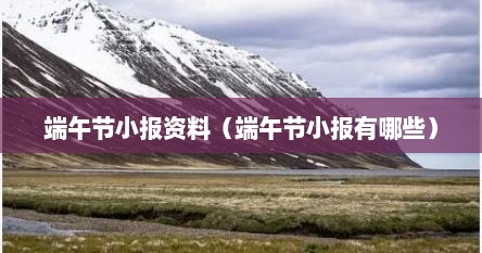 端午节小报资料（端午节小报有哪些）