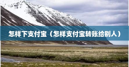 怎样下支付宝（怎样支付宝转账给别人）