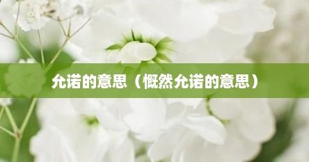 允诺的意思（慨然允诺的意思）