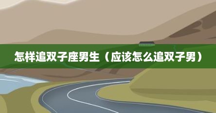 怎样追双子座男生（应该怎么追双子男）