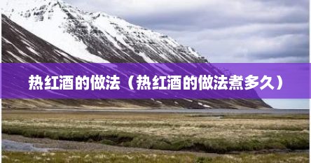 热红酒的做法（热红酒的做法煮多久）