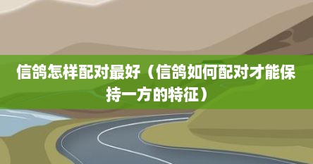 信鸽怎样配对最好（信鸽如何配对才能保持一方的特征）