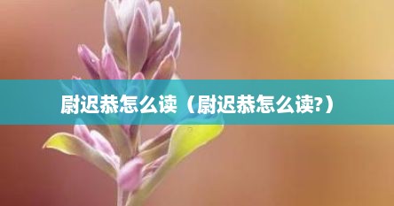 尉迟恭怎么读（尉迟恭怎么读?）