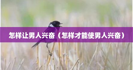怎样让男人兴奋（怎样才能使男人兴奋）
