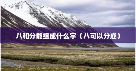 八和分能组成什么字（八可以分成）