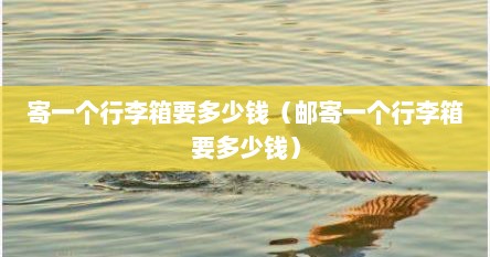 寄一个行李箱要多少钱（邮寄一个行李箱要多少钱）