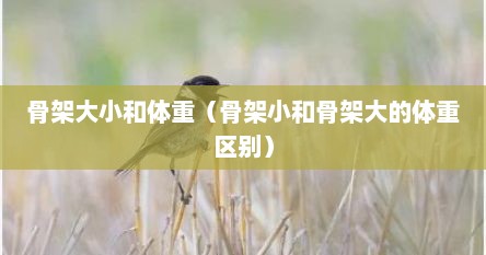 骨架大小和体重（骨架小和骨架大的体重区别）