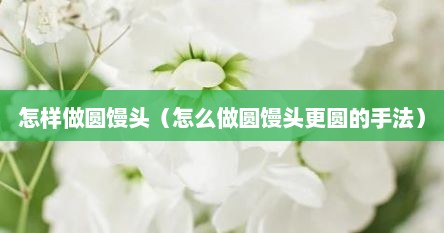 怎样做圆馒头（怎么做圆馒头更圆的手法）