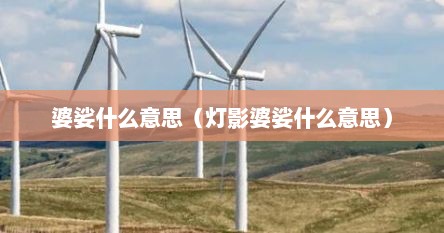 婆娑什么意思（灯影婆娑什么意思）