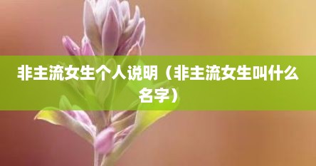 非主流女生个人说明（非主流女生叫什么名字）