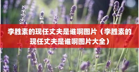 李胜素的现任丈夫是谁啊图片（李胜素的现任丈夫是谁啊图片大全）