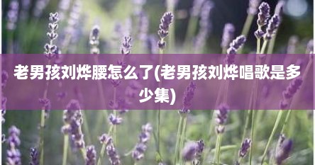 老男孩刘烨腰怎么了(老男孩刘烨唱歌是多少集)