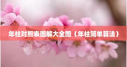 年柱对照表图解大全图（年柱简单算法）