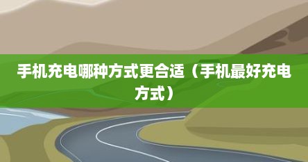 手机充电哪种方式更合适（手机最好充电方式）