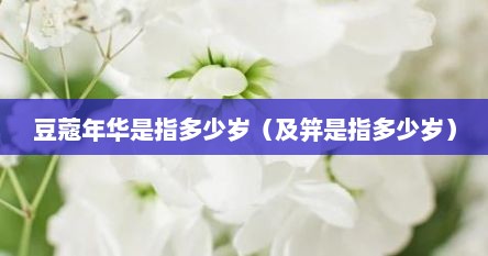豆蔻年华是指多少岁（及笄是指多少岁）