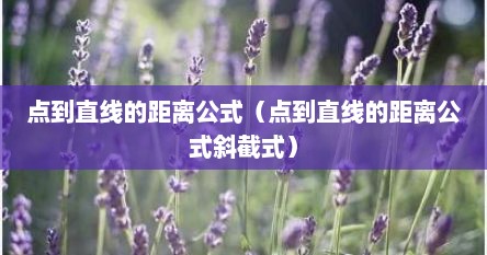 点到直线的距离公式（点到直线的距离公式斜截式）