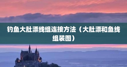 钓鱼大肚漂线组连接方法（大肚漂和鱼线组装图）