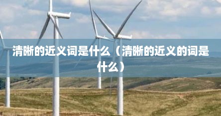 清晰的近义词是什么（清晰的近义的词是什么）