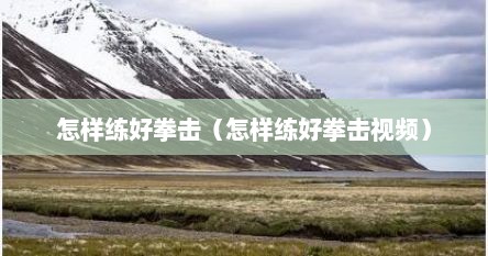 怎样练好拳击（怎样练好拳击视频）
