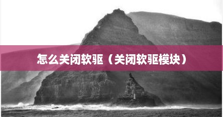 怎么关闭软驱（关闭软驱模块）