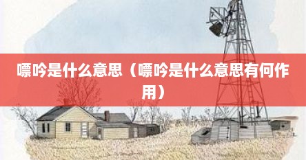 嘌吟是什么意思（嘌吟是什么意思有何作用）