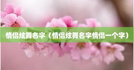 情侣炫舞名字（情侣炫舞名字情侣一个字）